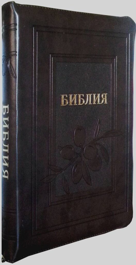 Библия 075 ZTI. Большой формат. Коричневая с маслинами